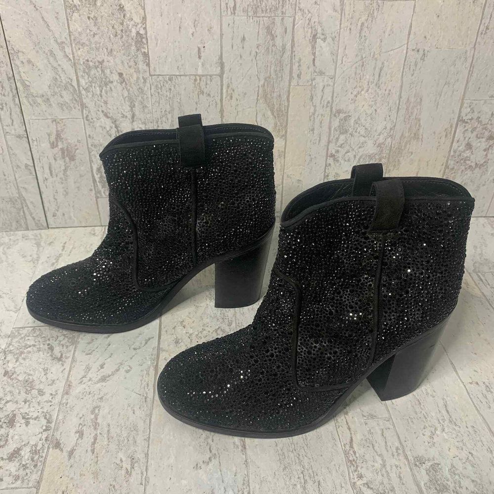Laurence Dacade Womens Boots Size 38.5‎ US 7.5 Black Ankle Booties Blocked Heel